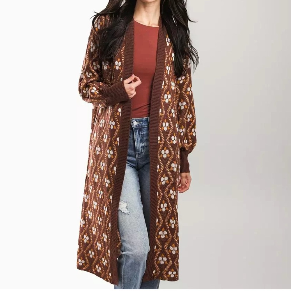 Gimmicks Brown Patterned Women's Sweater Size XL